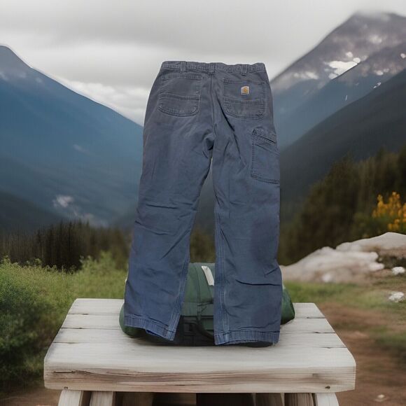 Carhartt Mens Jeans RN 14806 Lined‎  Gray  34x30 Work Pants - Picture 1 of 5